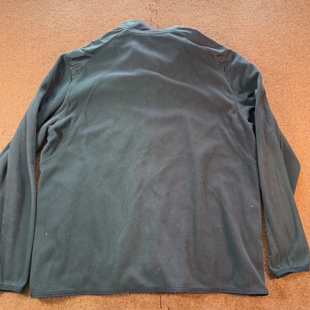 Nike FIT Therma Mens XXL Black Fleece Full Zip Jacket Mock Neck Shoulder Overlay